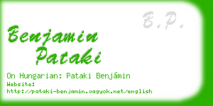 benjamin pataki business card