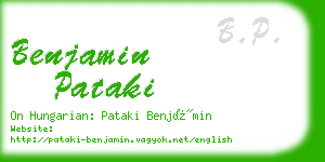 benjamin pataki business card